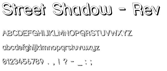 Street Shadow - Rev font